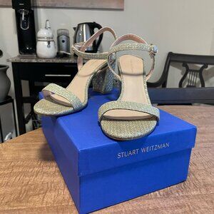 Stuart Weitzman Dancer 75 Block 3" Heel Sandal in Night Stars